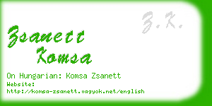 zsanett komsa business card